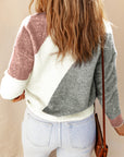 Nicole Ribbed Trim Round Neck Sweater