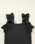 Solid Ruffle Trim Sleeveless Top