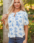 Lilianna Floral Buttoned Casual Top