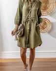 Harmony Textured Button Up Dual Tied Dress