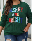 Christmas Merry And Bright Cable Knit Pullover Sweatshirt