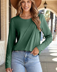 Anna Asymmetric Seam Detail Long Sleeve Top