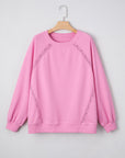 Lilah Lace Patched Raglan Sleeve Loose Fit Sweatshirt