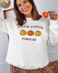 FARM FRESH PUMPKINS Embroidered Thanksgiving Sweatshirt