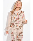 Desert Cowgirl Print Rib Hoodie Loungewear Set