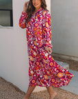 Alina Collared Tiered Long Dress