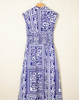 Floral Smocked Waist Sleeveless Midi Dress
