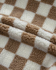 Checker Sherpa Collared Jacket Vest