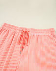 Plus Size Stripe T-Shirt and Shorts Set