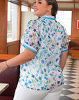 Rowan Plus Size Floral Split Neck Blouse
