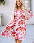 Camryn Floral Smocked Puff Sleeve Mini Dress