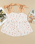 Maia Tied Shoulder Floral Print Babydoll Tank