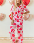 Valentines Short Sleeve Pants Pajamas Set