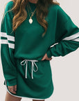 Varsity Stripe Pullover and Mini Skirt Set