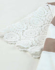 Nia Lace Crochet Short Sleeve Drawstring Striped Dress