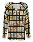 Baha Ranch Cowboy Collage Western Print Long Sleeve Top