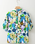 Adele Floral Slit V Neck Blouse