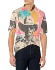 Baha Ranch Retro Pop Western Cool Cowboy Polo Shirt