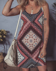 Geometric Paisley Sleeveless Mini Dress