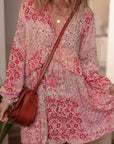 Melody Floral Tassel Tie Long Sleeve Mini Dress