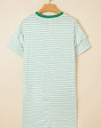 Stripe Ruffle Sleeve T-Shirt Dress