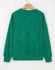 Merry Little Thing Ribbed Corduroy Long Sleeve Sweatshirt