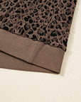 Annie Ribbed Trim Leopard Top