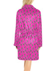 Hot Pink Lightning Bolt Women's Western Bath Robe
