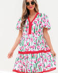 Berkley Floral V Neck Bubble Babydoll Dress