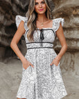 Charley Floral Pipping Trim Mini Dress