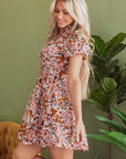 Florence Floral Puff Sleeve Mini Dress