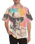 Baha Ranch Retro Pop Western Cool Cowboy Men's Camp Shirt
