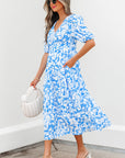 Shannon Floral V Neck Long Dress