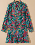 Maria Floral V Neck Puff Sleeve Dress
