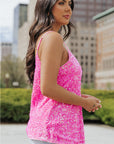 Daleyza Sequin Adjustable Straps Tank Top