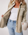Nataly Corduroy Patchwork Flap Pocket Shacket