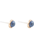 Dainty Lapis and Bronze Dot Earrings