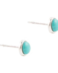 Dainty Dot Turquoise and Silver Earrings