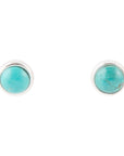 Dainty Dot Turquoise and Silver Earrings