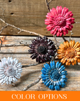 Hand Painted Leather Flowers - Daisies