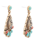 Dalmatian Jasper Colorful Golden Drop Earrings