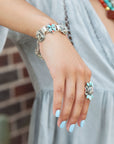 Dalmatian Jasper Multi Color Stone Golden Ring
