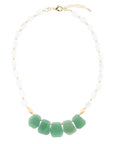 Dani Aventurine and Pearl Necklace