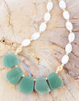 Dani Aventurine and Pearl Necklace