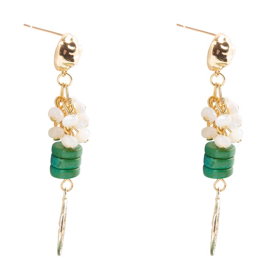 Dani Turquoise and Shell Drop Earrings