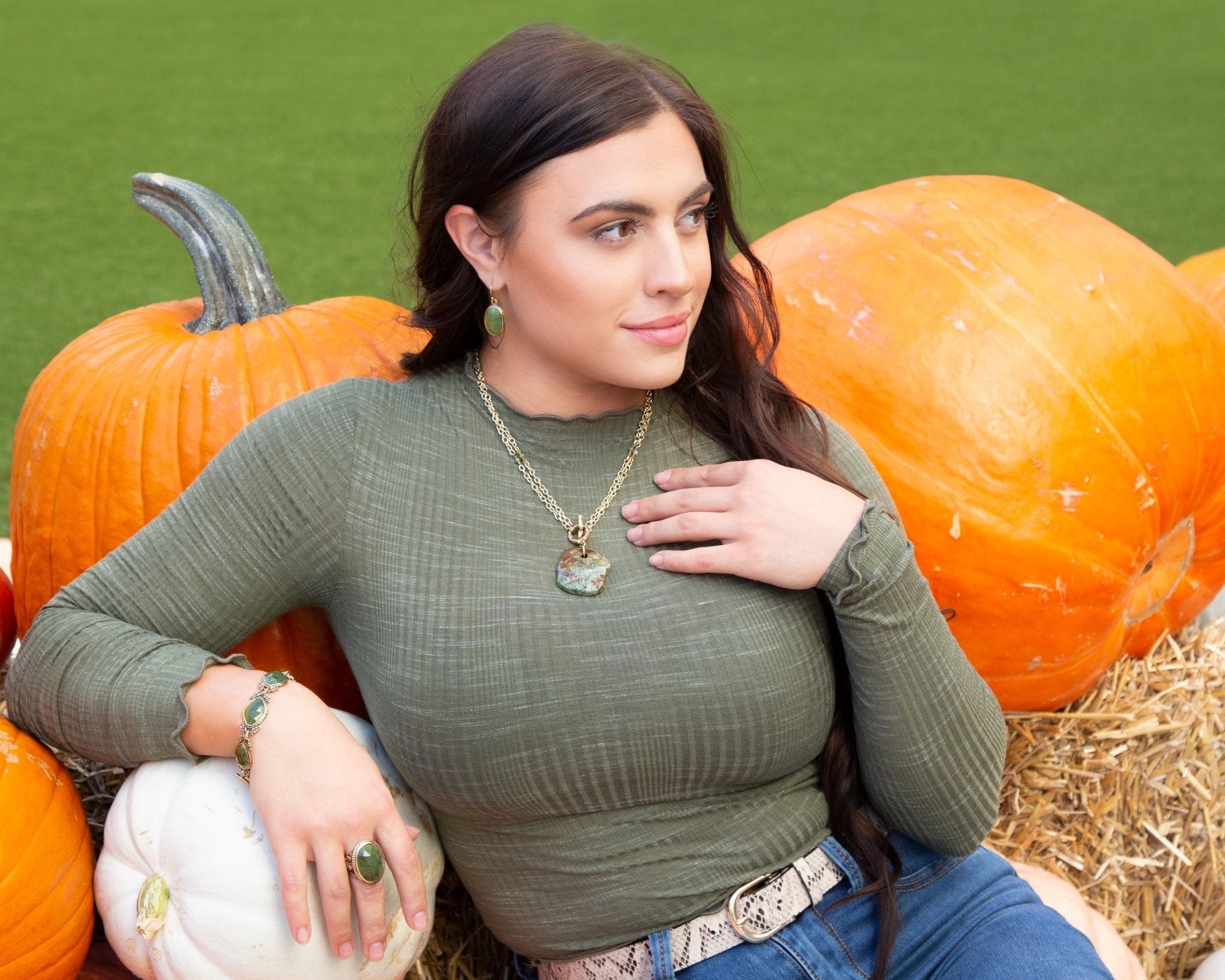 Dark Canadian Jade Faceted Ring