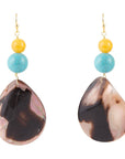 Dark Shell Turquoise Earrings