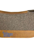 Chocolate Grey 100% Compressed Wool Blue Stitching