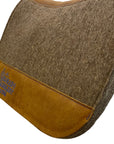 Chocolate Grey 100% Compressed Wool Blue Stitching