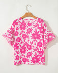 Floral Ruffle Short Sleeve Blouse